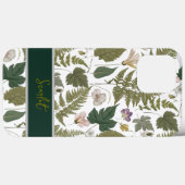 Coques Case-Mate iPhone Feuilles et fleurs luxuriants modernes (Verso (horizontal))