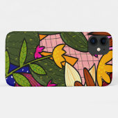 Coques Case-Mate iPhone Feuilles et fleurs tropicales abstraites (Dos (Horizontal))