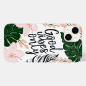 Coques Case-Mate iPhone Feuilles floraux tropicaux Good Vibes seulement (Verso (horizontal))