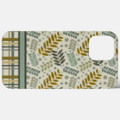 Coques Case-Mate iPhone Feuilles modernes Plaid Inspirivity Motif (Verso (horizontal))