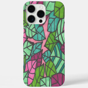 Coques iPhone 16 Pro Max Feuilles Pink and Green Palm