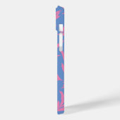 Coques Case-Mate iPhone Feuilles roses, bleues et blanches Tapis de sol (Verso / Gauche)
