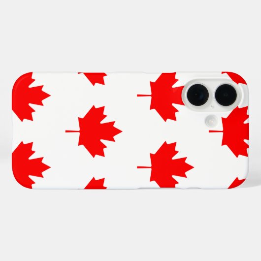 Coques Case-Mate iPhone Feuilles rouges (Verso (horizontal))