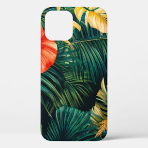 Case-Mate iPhone Case Feuilles tropicales colorées et fleurs d'Hibiscus