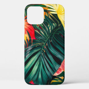 Case-Mate iPhone Case Feuilles tropicales colorées et fleurs d'Hibiscus