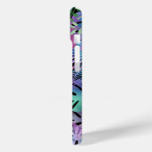 Coques Case-Mate iPhone Feuilles tropicales, nom en écriture sarcelle sur (Verso / Gauche)