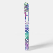 Coques Case-Mate iPhone Feuilles tropicales, nom en script sur fond blanc (Verso / Gauche)
