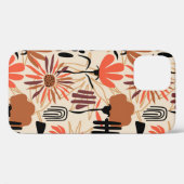 Coques Case-Mate iPhone Feuilles tropicaux dessiné à la main sans couture (Verso (horizontal))