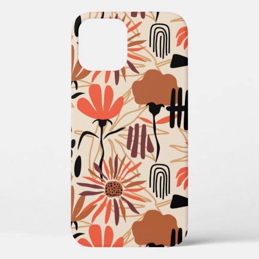Coques Case-Mate iPhone Feuilles tropicaux dessiné à la main sans couture (Verso)
