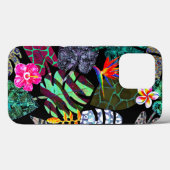 Coques Case-Mate iPhone Feuilles tropicaux et Motif de fleurs (Verso (horizontal))