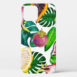 Case-Mate iPhone Case Feuilles tropicaux, fruits, gouache sans couture m