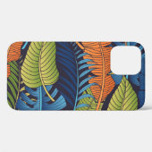 Coques Case-Mate iPhone Feuilles tropicaux, motif sans couture fleurie. (Verso (horizontal))