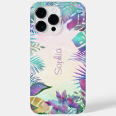 Coques Case-Mate iPhone Feuilles tropicaux, Ombre Turquoise et verte, Nom  (Verso)
