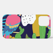 Coques Case-Mate iPhone Feuilles tropicaux, perroquets : arrière - plan d' (Verso (horizontal))