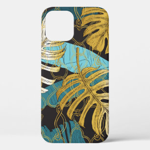 Case-Mate iPhone Case Feuilles tropicaux sous un rideau de chaînes d'or.