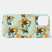 Coques Case-Mate iPhone Feuilles tropicaux toucan sans couture Motif (Verso (horizontal))