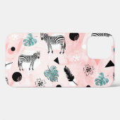 Coques Case-Mate iPhone Feuilles tropicaux Zebras Cravate-Dye Motif (Verso (horizontal))