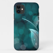 Coques Case-Mate iPhone Feuilles turquoise Bokeh (Dos)