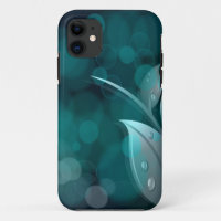 Feuilles turquoise Bokeh