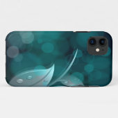 Coques Case-Mate iPhone Feuilles turquoise Bokeh (Dos (Horizontal))