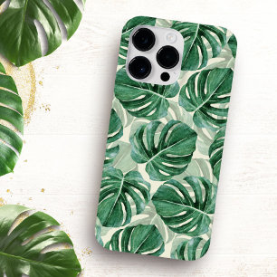 Coque Pour Pour iPhone 14 Pro Max Feuilles turquoise Green Monstera