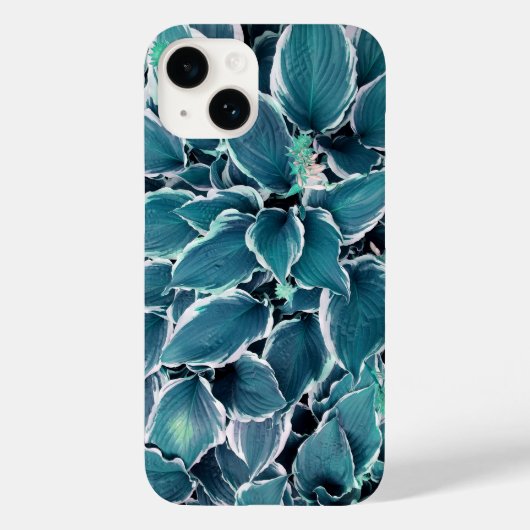 Coques Case-Mate iPhone Feuilles turquoises et blancs (Verso)