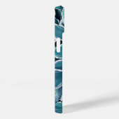 Coques Case-Mate iPhone Feuilles turquoises et blancs (Verso / Droite)