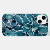 Coques Case-Mate iPhone Feuilles turquoises et blancs (Verso (horizontal))