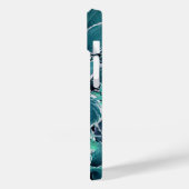 Coques Case-Mate iPhone Feuilles turquoises et blancs (Verso / Gauche)