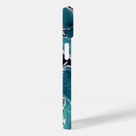 Coques Case-Mate iPhone Feuilles turquoises et blancs (Verso / Droite)