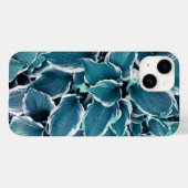 Coques Case-Mate iPhone Feuilles turquoises et blancs (Verso (horizontal))