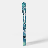 Coques Case-Mate iPhone Feuilles turquoises et blancs (Verso / Gauche)