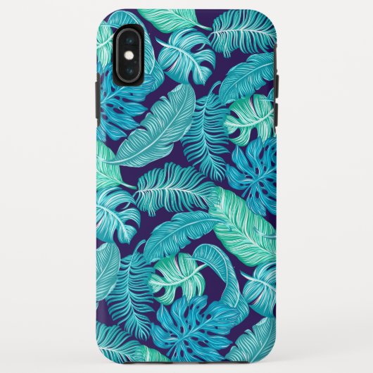 Coques Case-Mate iPhone Feuilles turquoises verts tropicaux hawaïens (Dos)