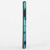 Coques Case-Mate iPhone Feuilles turquoises verts tropicaux hawaïens (Dos/Droite)