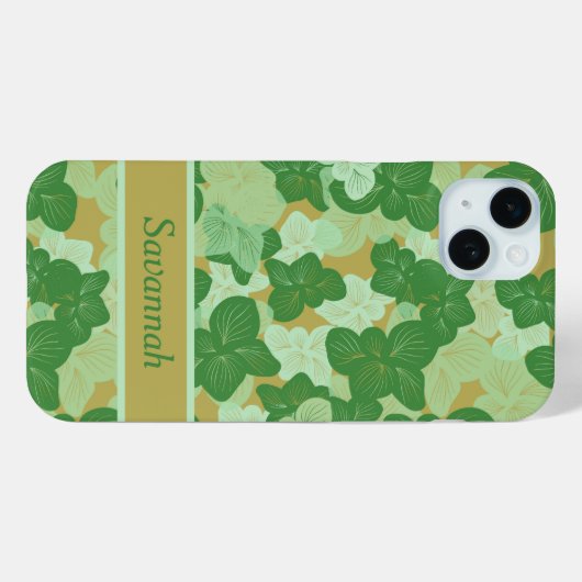 Coques Case-Mate iPhone Feuilles verts tropicaux (Verso (horizontal))