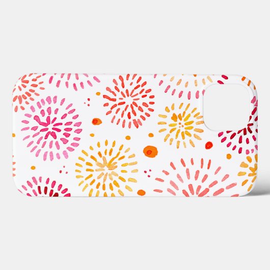 Coques Case-Mate iPhone Feux d'aquarelle mignonne en jaune et orange (Verso (horizontal))