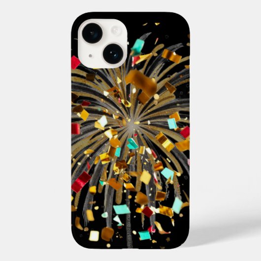 Coques Case-Mate iPhone Feux d'artifice dorés et célébration de confettis (Verso)