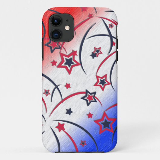 Coques Case-Mate iPhone Feux d'artifice sur Bleu Blanc Rouge (Dos)