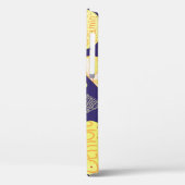 Coques Case-Mate iPhone Feux de citrons : bleu foncé Motif brillant (Verso / Gauche)