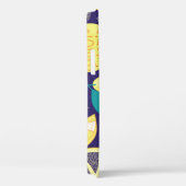 Coques Case-Mate iPhone Feux de citrons : bleu foncé Motif brillant (Verso / Droite)