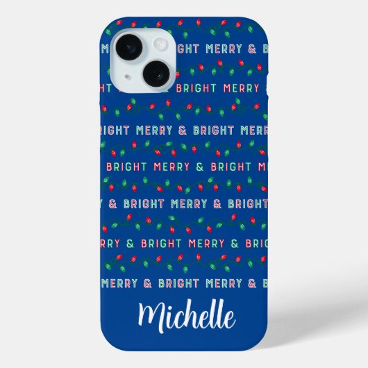 Coques Case-Mate iPhone Feux de Noël bleu (Verso)