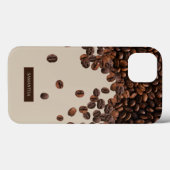 Coques Case-Mate iPhone Fèves de café Nom personnalisé (Verso (horizontal))