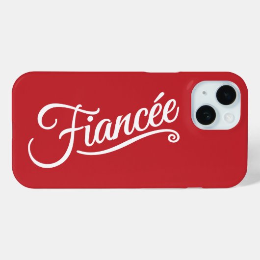 Coques Case-Mate iPhone Fiancée blanche sur rouge (Verso (horizontal))