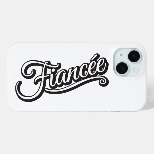 Coques Case-Mate iPhone Fiancée noir/blanc sur blanc (Verso (horizontal))