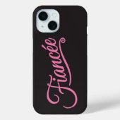 Coques Case-Mate iPhone Fiancée rose sur noir (Verso)
