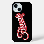 Coques Case-Mate iPhone Fiancée rouge/blanc sur noir (Verso)