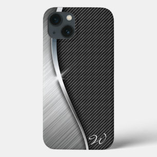 iPhone 13 Coque Fibre et métal balayé 4 de carbone