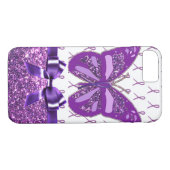Coques Case-Mate iPhone Fibromyalgie Violet Sensibilisation Papillon Ruban (Dos (Horizontal))