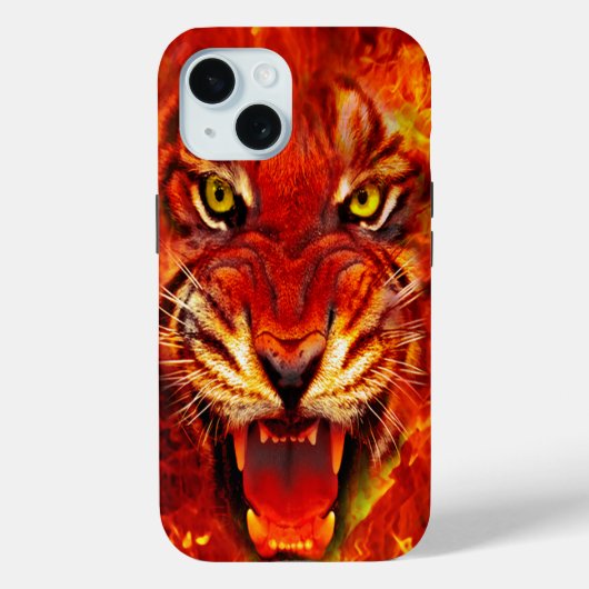 Coques Case-Mate iPhone Fierce Fiery Roaring Tiger Art (Verso)