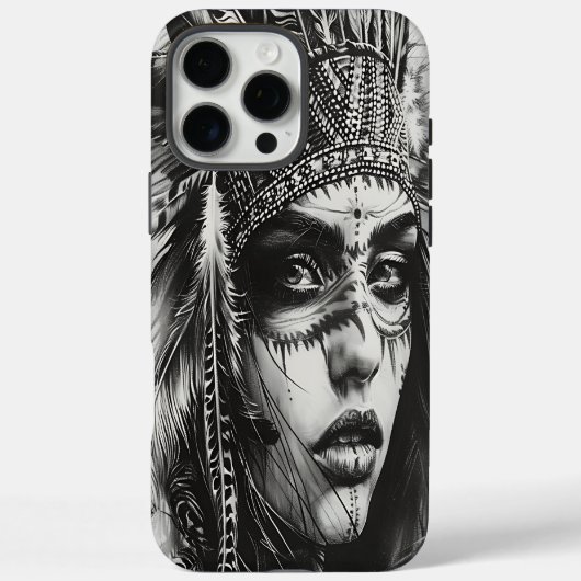 Coques Case-Mate iPhone Fierce Indienne guerrière dans la tradition (Verso)